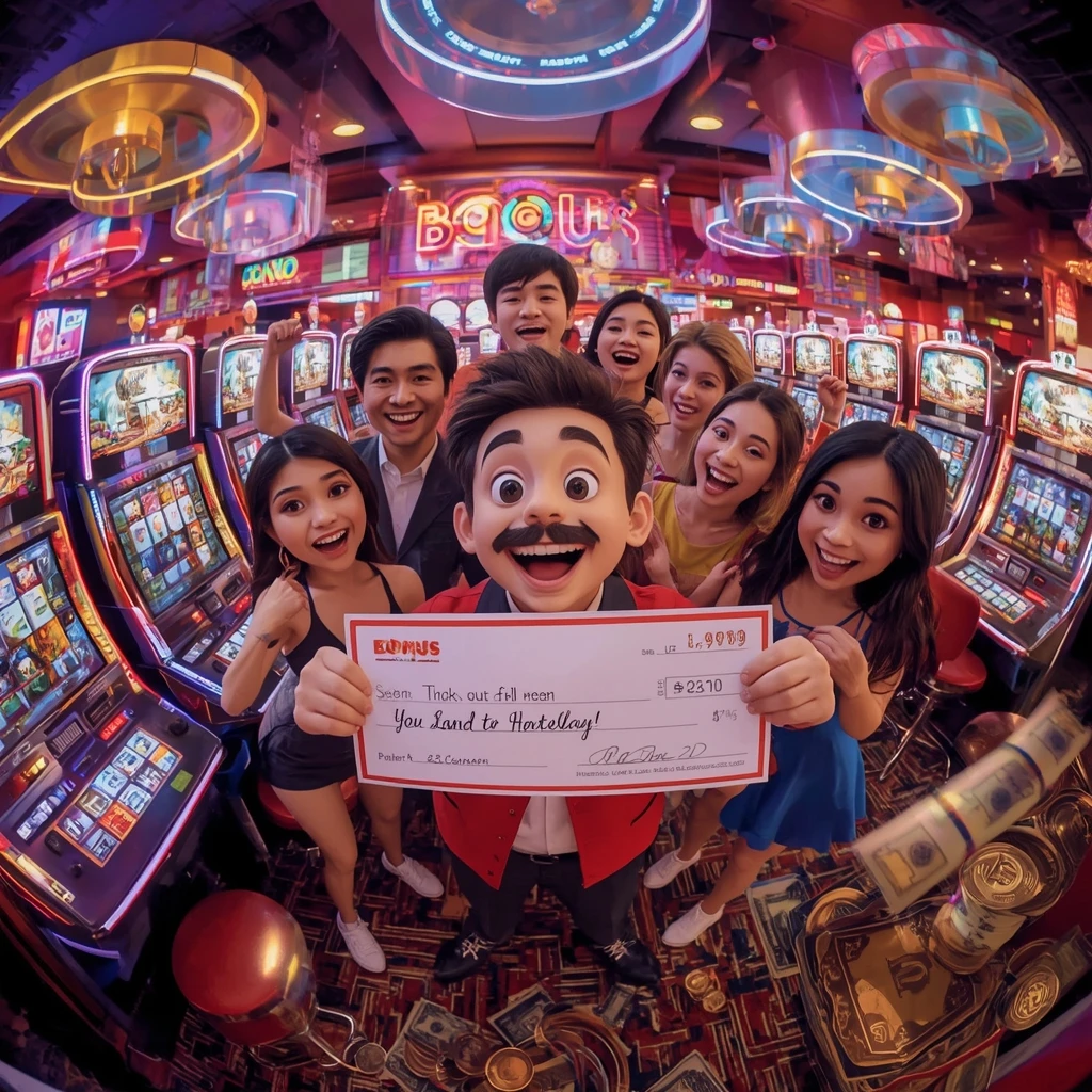 bonus in the hands of a man at PLAY MILLION CASINO